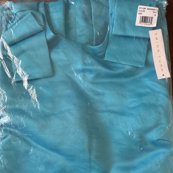 NWT Trina Turk Priscilla Gulfstream Blue Dress SZ 14 NEW - Picture 5 of 9